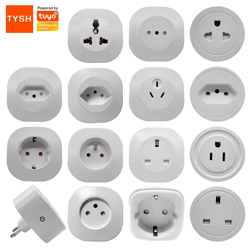 Tomada Inteligente Wi-Fi Tuya Smart (Padrão Global) sem Medição de Energia