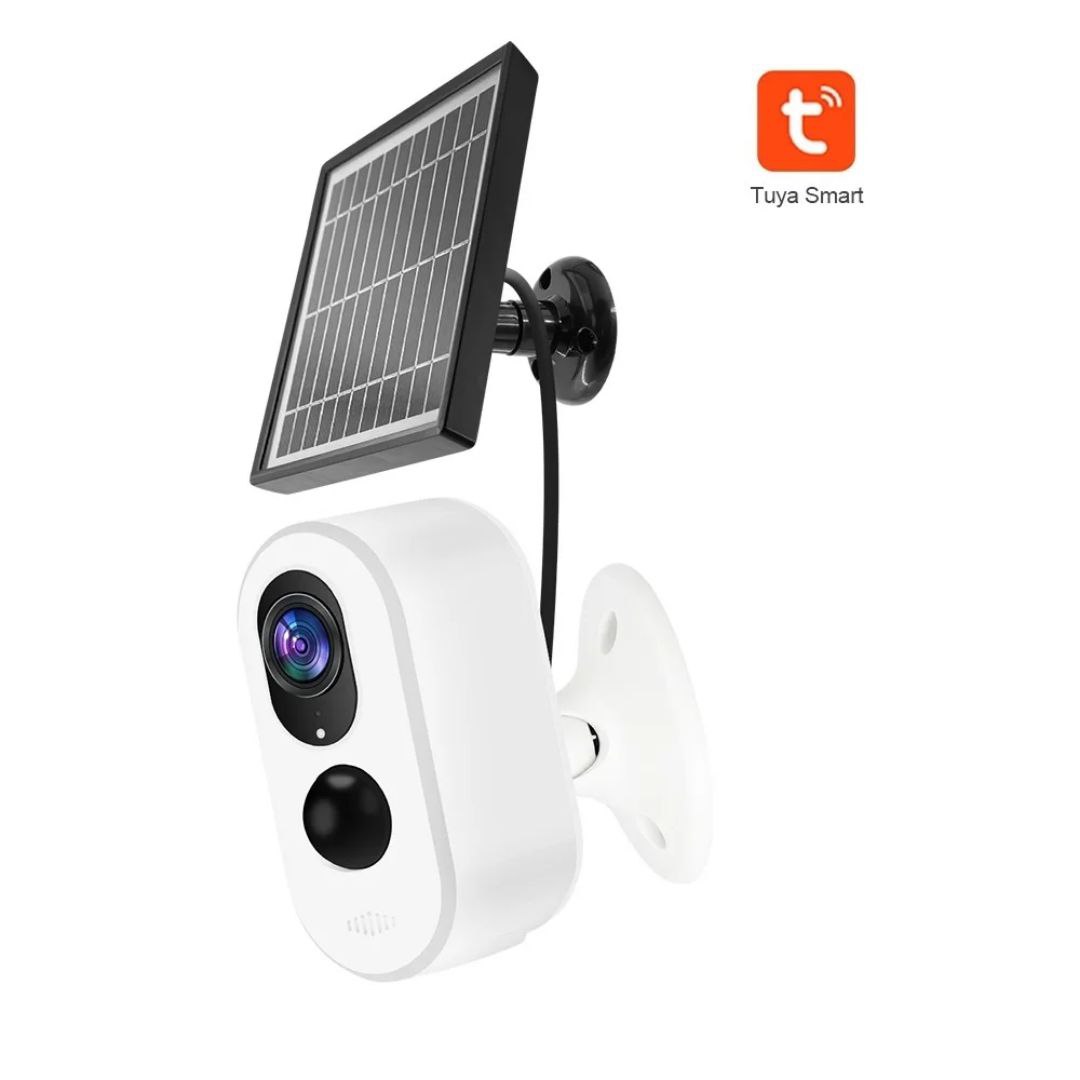 Câmera Solar Tuya Smart 3.0MP Wi-Fi HD à prova d'água com bateria