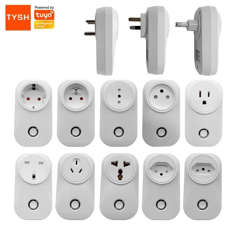 Tomada Inteligente Wi-Fi Tuya Smart (Padrão Global) com Medição de Energia