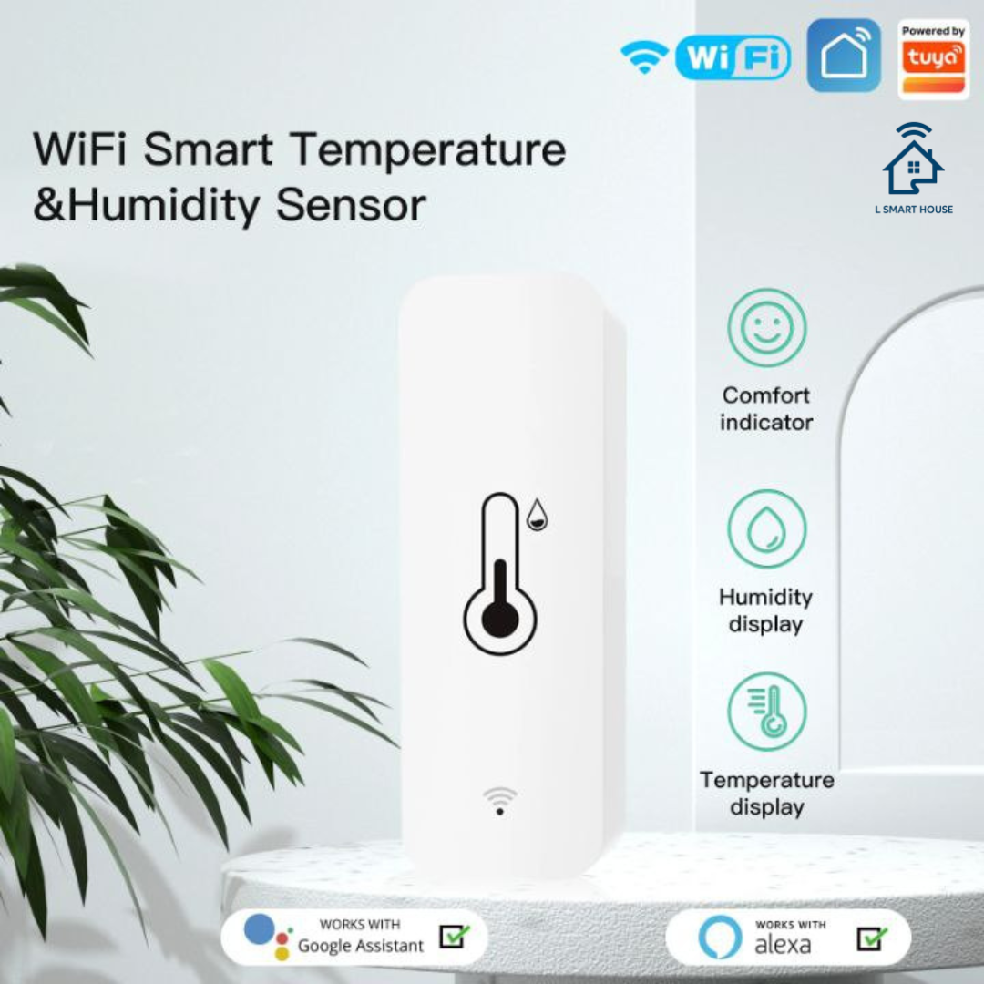 Sensor de temperatura e umidade Tuya Smart WiFi
