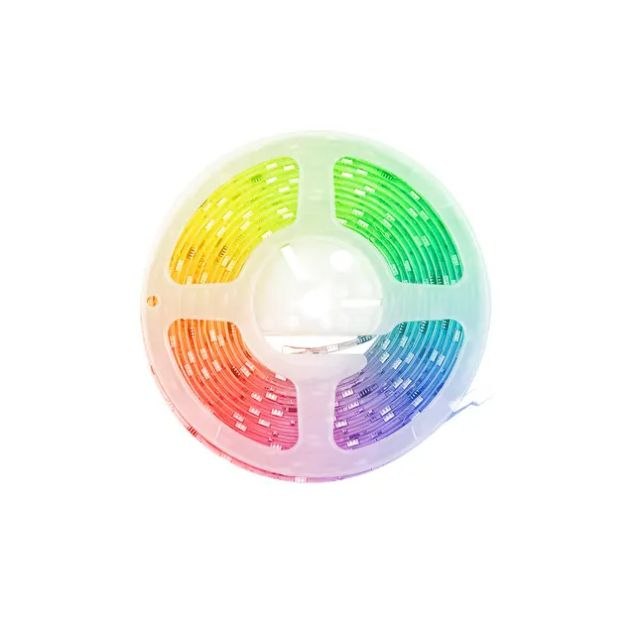 Kit de Fita de LED RGB-IC Tuya Smart de 5m com Controle IR/Wi-Fi e Efeitos Magic Color
