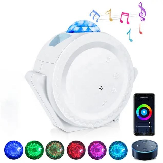 Projetor de Estrelas Tuya Smart WiFi 3 em 1 (Céu, Lua e Estrelas) com Música
