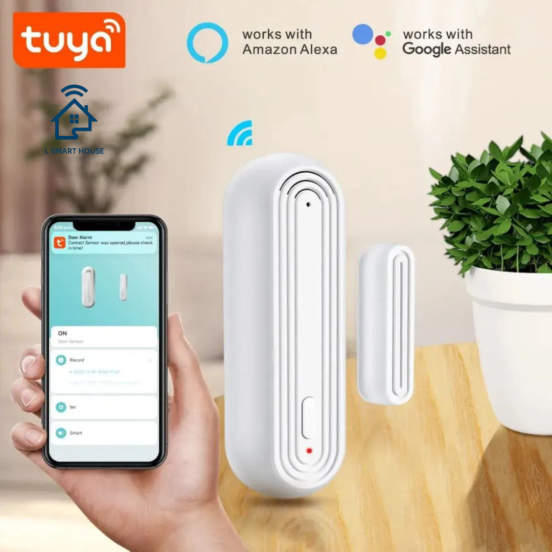 Sensor de porta e janela Tuya Smart WiFi com som de alarme