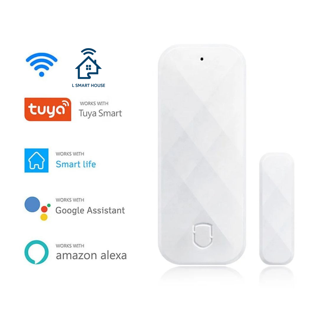 Sensor de porta e janela Tuya Smart WiFi + sensor de vibração + entrada com fio